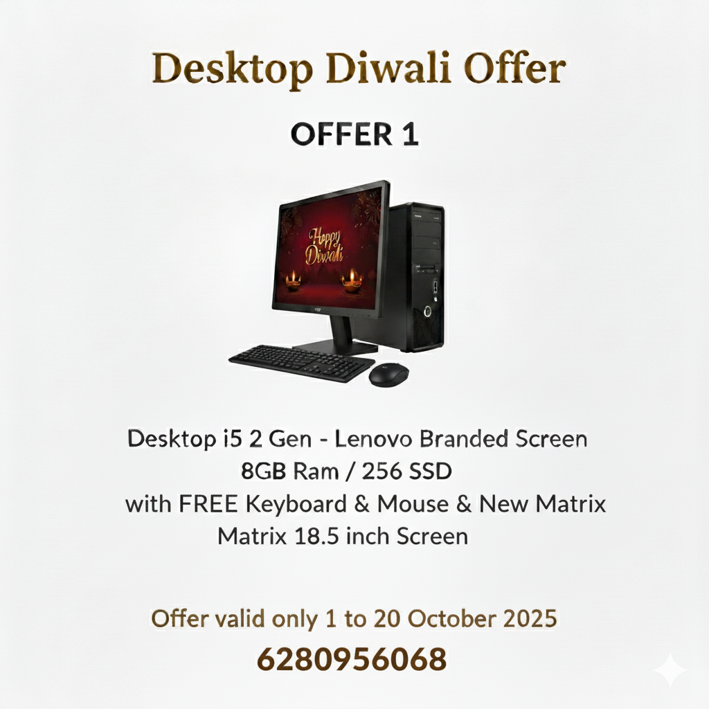 Diwali Mega Sale: Full i5 PC Set with SSD Speed from ₹9999